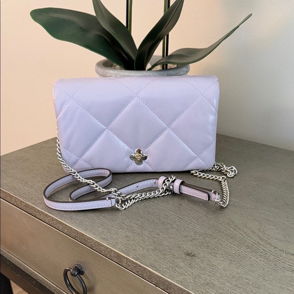Tory Burch Lavender Quilted Crossbody Bag
